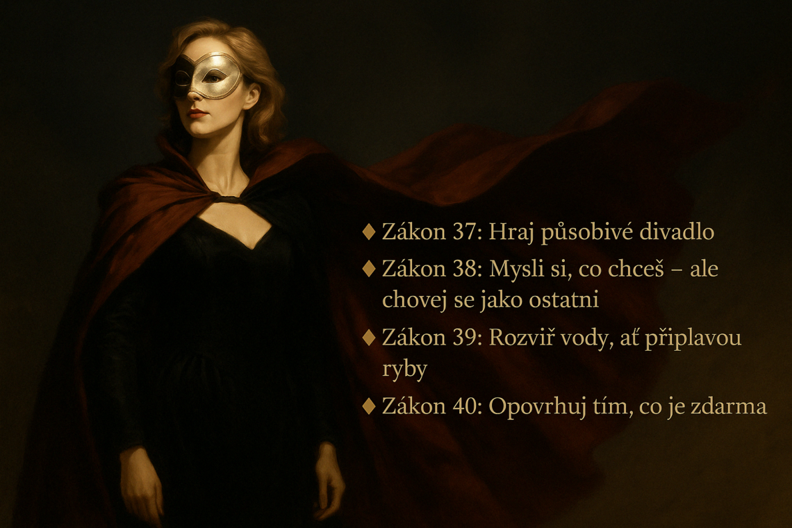 Objev 4 zákony moci, které ti pomůžou ovládnout scénu, zachovat tvář – a dostat víc, než sis kdy troufla říct. Zákony moci 37–40: Jak ovládnout svět (nebo aspoň poradu)"