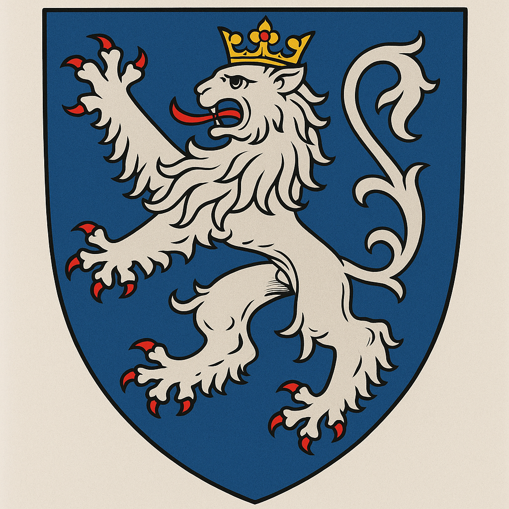 ERB Erb rodu Lucemburků = modrý štít, stříbrný lev s jedním ocasem, červený jazyk a zlatá koruna.Erb českého krále = dvouocasý lev – symbol Přemyslovců, přijatý Janem z titulu krále.