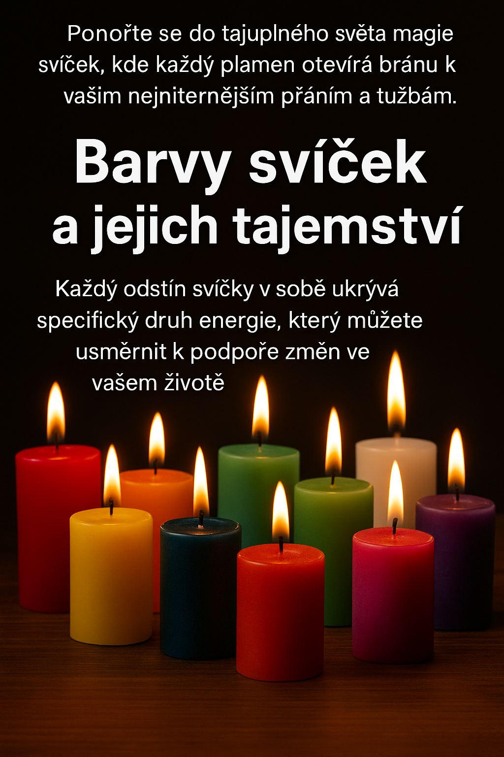 Každý odstín svíčky v sobě ukrývá specifický druh energie, který můžete usměrnit k podpoře změn ve vašem životě. Vyberte si barvu podle toho, po čem vaše srdce a mysl nejvíce touží
