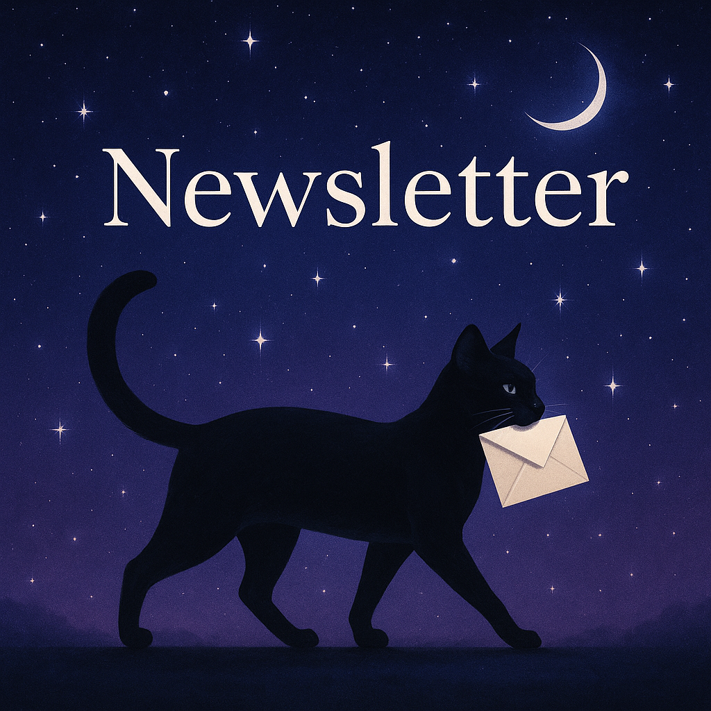 Die schwarze Katze bringt dir deinen NEWSLETTER! Černá kočka nocí nese tvůj NEWSLETTER! The black cat of the night brings you your NEWSLETTER!