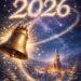 Digitální ilustrace kostelního zvonu proti hvězdnému nočnímu nebi s nápisem „2026“. Atmosféra je jasná, klidná a lehce magická – vyzařuje naději a nový začátek.