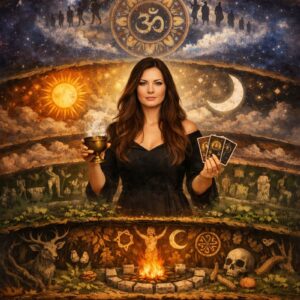 Hlava má směr jako hinduismus – vím, že svět má logiku, i když ji zrovna nechápu. Tělo má kořeny jako šamanismus – pozná pravdu dřív, než ji umím říct. Žena ve mně má rytmus jako pohanství – a ví, že není „mimo“, jen prostě v jiném cyklu než ten, co diktuje kalendář.