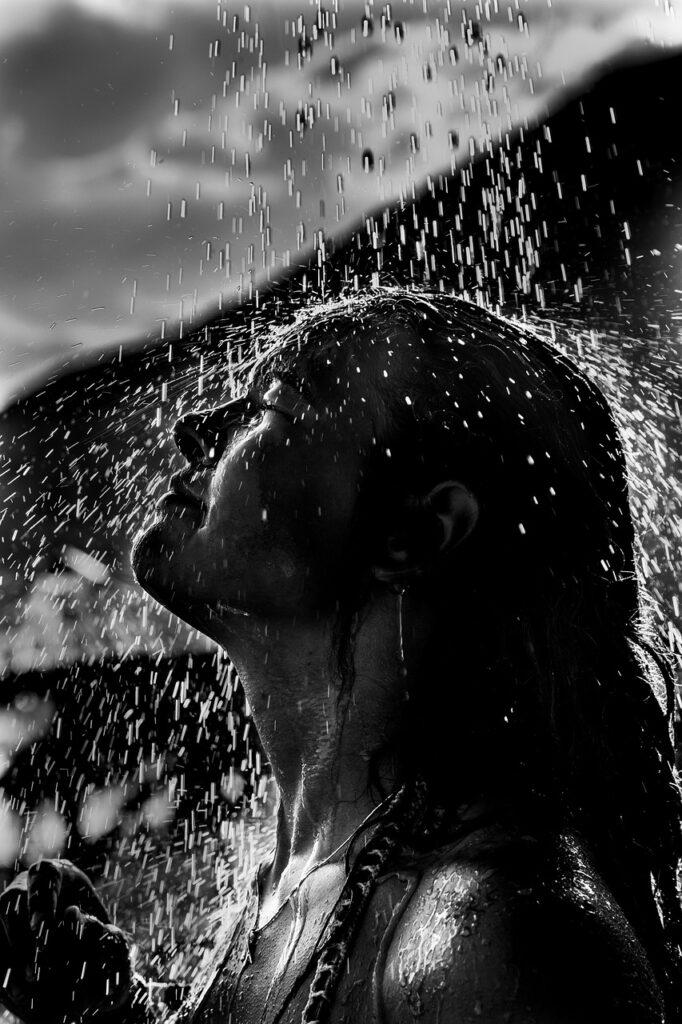 shower, girl, nature, sea, woman, portrait, person, her, beauty, model, gray sea, gray shower